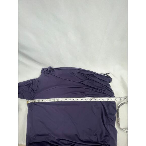 Baby Phat Y2K Drop Waist Purple Jumpsuit Size XL Wide Leg Draped Cowl Neck Long - Picture 8 of 12